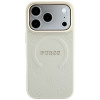 Guess Saffiano Peony & Ring MagSafe Hülle für Apple iPhone 18 Pro / 17 Pro, beige