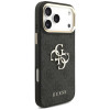 Guess 4G Big 4G Classic Logo Big Strap Metal Buttons Hülle mit Band für Apple iPhone 18 Pro / 17 Pro, schwarz