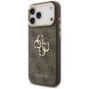 Guess 4G Big 4G Classic Logo Big Strap Metal Buttons Hülle mit Band für Apple iPhone 18 Pro Max / 17 Pro Max, braun