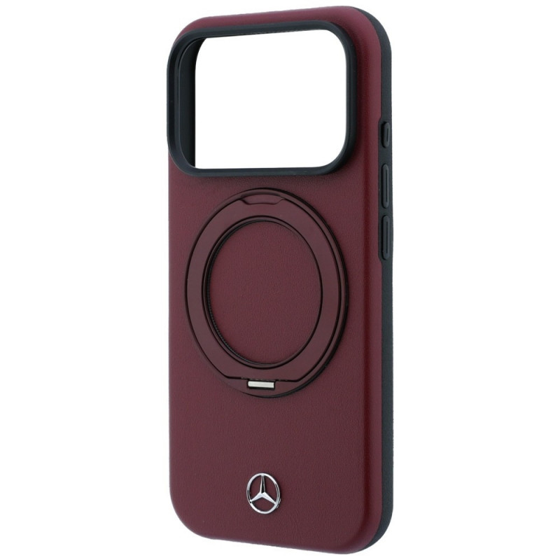 Mercedes-Benz Leder-Hülle mit Ringständer MagSafe für Apple iPhone 18 Pro Max / 17 Pro Max, burgund
