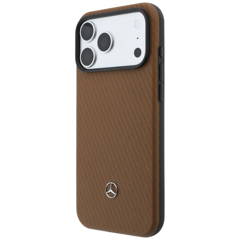 Mercedes-Benz Grill Pattern Leder MagSafe Hülle und Kartenetui Set für Apple iPhone 18 Pro Max / 17 Pro Max, camel