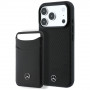 Mercedes-Benz Hülle Grill Pattern und Kartenetui Leder MagSafe für Apple iPhone 18 Pro Max / 17 Pro Max, schwarz