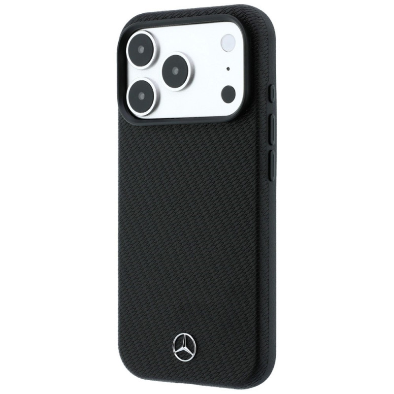 Mercedes-Benz Hülle Grill Pattern und Kartenetui Leder MagSafe für Apple iPhone 18 Pro Max / 17 Pro Max, schwarz