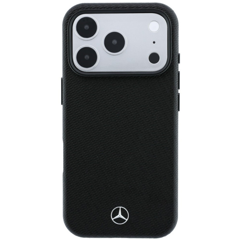 Mercedes-Benz Hülle Grill Pattern und Kartenetui Leder MagSafe für Apple iPhone 18 Pro Max / 17 Pro Max, schwarz