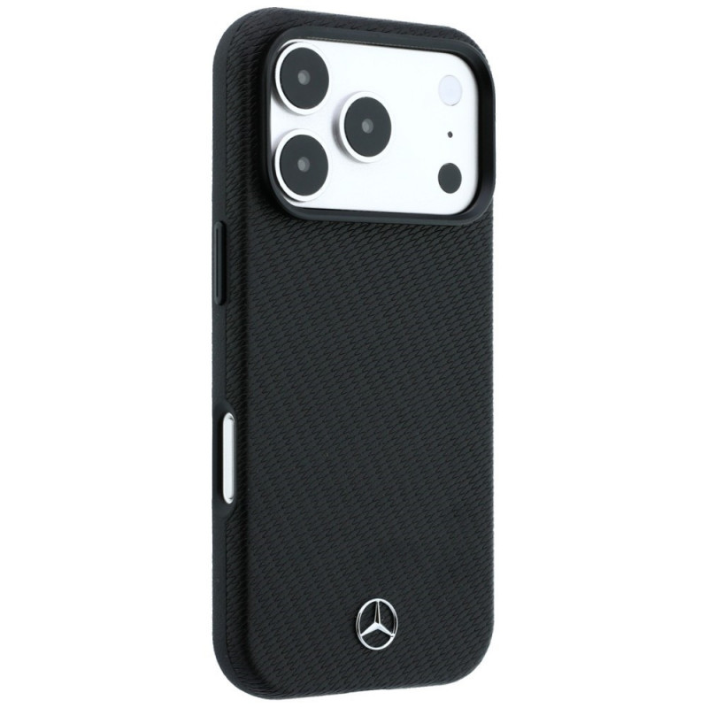 Mercedes-Benz Hülle Grill Pattern und Kartenetui Leder MagSafe für Apple iPhone 18 Pro Max / 17 Pro Max, schwarz