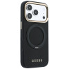 Guess Ring Stand 360 Grained Classic Logo MagSafe Hülle für Apple iPhone 18 Pro / 17 Pro, schwarz