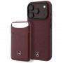 Mercedes-Benz Grill Pattern Leder MagSafe Hülle und Kartenetui-Set für Apple iPhone 18 Pro / 17 Pro, burgunderrot