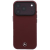Mercedes-Benz Grill Pattern Leder MagSafe Hülle und Kartenetui-Set für Apple iPhone 18 Pro / 17 Pro, burgunderrot