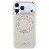 Karl Lagerfeld Ring Stand 360 Saffiano Classic Logo MagSafe Hülle für Apple iPhone 18 Pro / 17 Pro, Beige