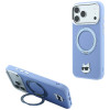 Karl Lagerfeld with Ring Stand 360 Choupette Head Pin MagSafe Hülle für Apple iPhone 18 Pro Max / 17 Pro Max, hellblau (KF003220)