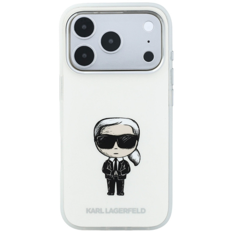 Karl Lagerfeld IML Ikonik Sketch Print MagSafe Hülle für Apple iPhone 18 Pro Max / 17 Pro Max, Beige (KLD22794)