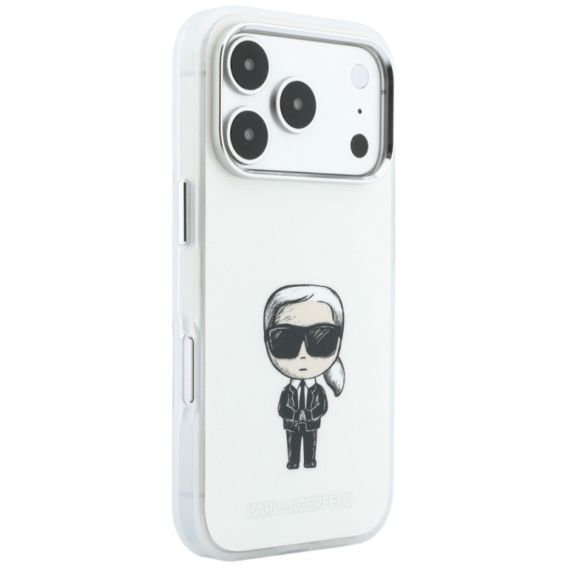 Karl Lagerfeld IML Ikonik Sketch Print MagSafe Hülle für Apple iPhone 18 Pro Max / 17 Pro Max, Beige (KLD22794)