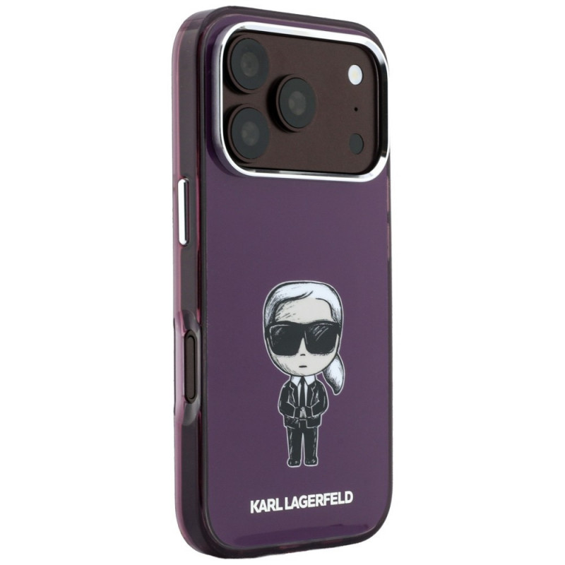 Karl Lagerfeld IML Ikonik Sketch Print MagSafe Hülle für Apple iPhone 18 Pro / 17 Pro, Burgundy