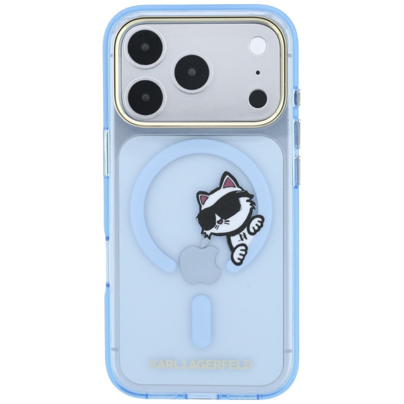 Karl Lagerfeld Peekaboo Logo MagSafe Hülle für Apple iPhone 18 Pro Max / 17 Pro Max, Blau