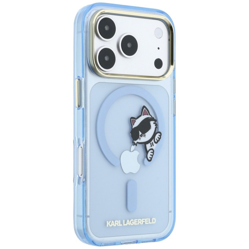 Karl Lagerfeld Peekaboo Logo MagSafe Hülle für Apple iPhone 18 Pro Max / 17 Pro Max, Blau