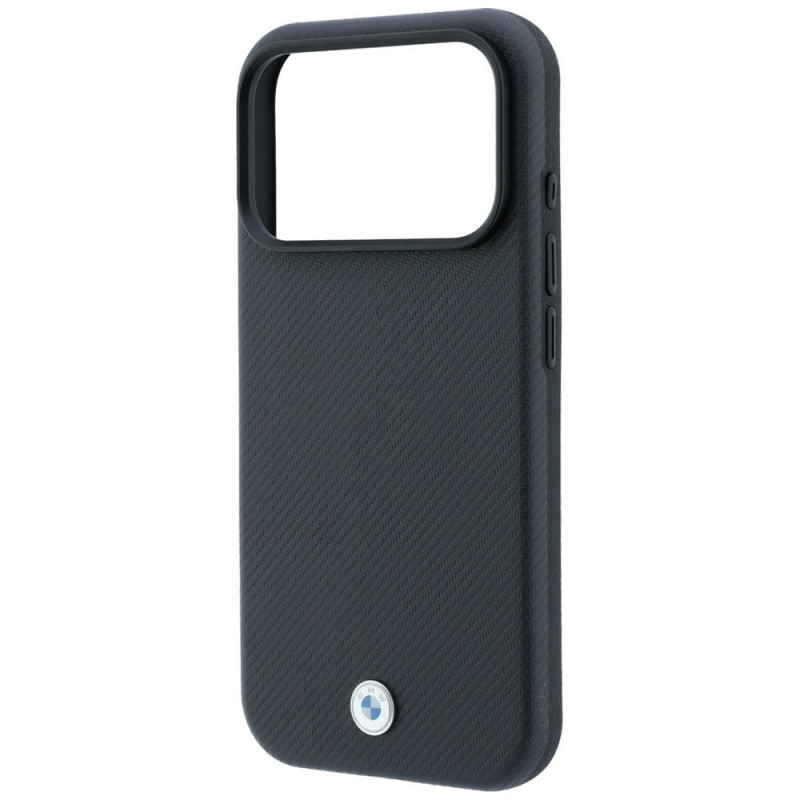 BMW Kevlar Metal Logo MagSafe Hülle für Apple iPhone 18 Pro / 17 Pro, anthrazit