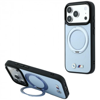 BMW Kevlar Ring Stand 360 MagSafe Hülle für Apple iPhone 18 Pro Max / 17 Pro Max, blau