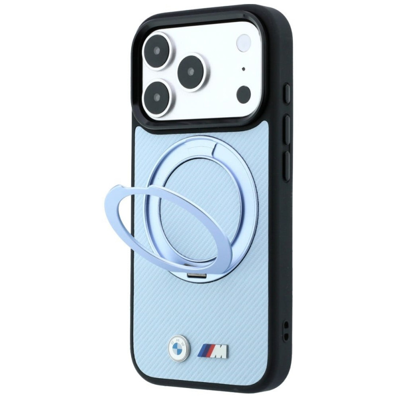 BMW Kevlar Ring Stand 360 MagSafe Hülle für Apple iPhone 18 Pro Max / 17 Pro Max, blau