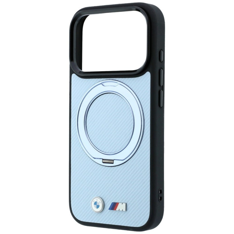 BMW Kevlar Ring Stand 360 MagSafe Hülle für Apple iPhone 18 Pro / 17 Pro, blau