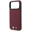 BMW M Carbon Printed Ring MagSafe Hülle für Apple iPhone 18 Pro / 17 Pro, burgund