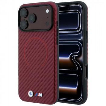 BMW M Carbon Printed Ring MagSafe Hülle für Apple iPhone 18 Pro Max / 17 Pro Max, rot