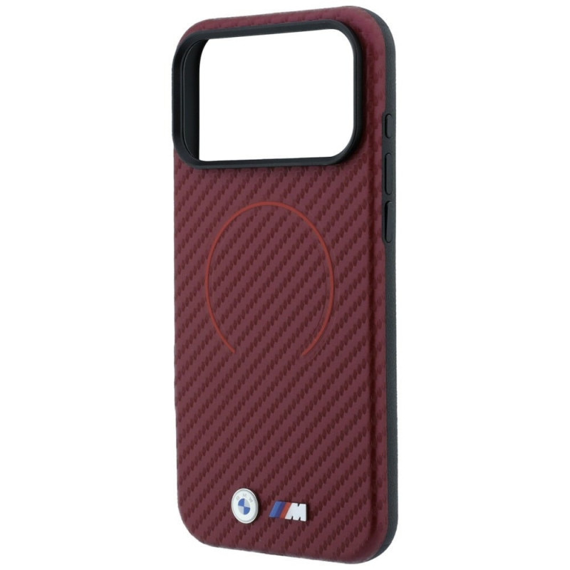 BMW M Carbon Printed Ring MagSafe Hülle für Apple iPhone 18 Pro Max / 17 Pro Max, rot
