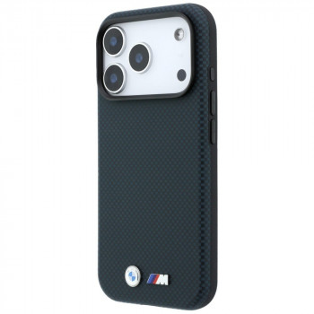 BMW M Quadrille Kevlar Metal Logo MagSafe Hülle für Apple iPhone 18 Pro Max / 17 Pro Max, navy blue