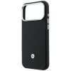 BMW Quilted Pattern Metal Logo Hülle und Wallet-Set für Apple iPhone 18 Pro / 17 Pro, schwarz