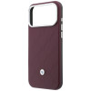 BMW Quilted Pattern Metal Logo Hülle und Wallet-Set für Apple iPhone 18 Pro / 17 Pro, burgund