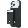 BMW Quilted Pattern Metal Logo Hülle und Wallet-Set für Apple iPhone 18 Pro Max / 17 Pro Max, schwarz