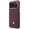 BMW Quilted Pattern Metal Logo Hülle und Wallet-Set für Apple iPhone 18 Pro Max / 17 Pro Max, burgundy