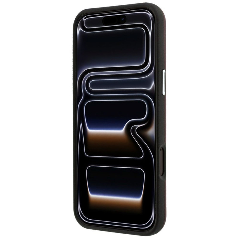 BMW Quilted Pattern Metal Logo Hülle und Wallet-Set für Apple iPhone 18 Pro Max / 17 Pro Max, burgundy