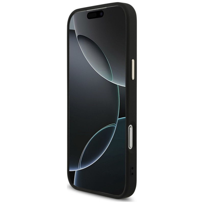 Guess 4G Triangle Logo MagSafe Hülle für Apple iPhone 18 Pro Max / 17 Pro Max, black gold