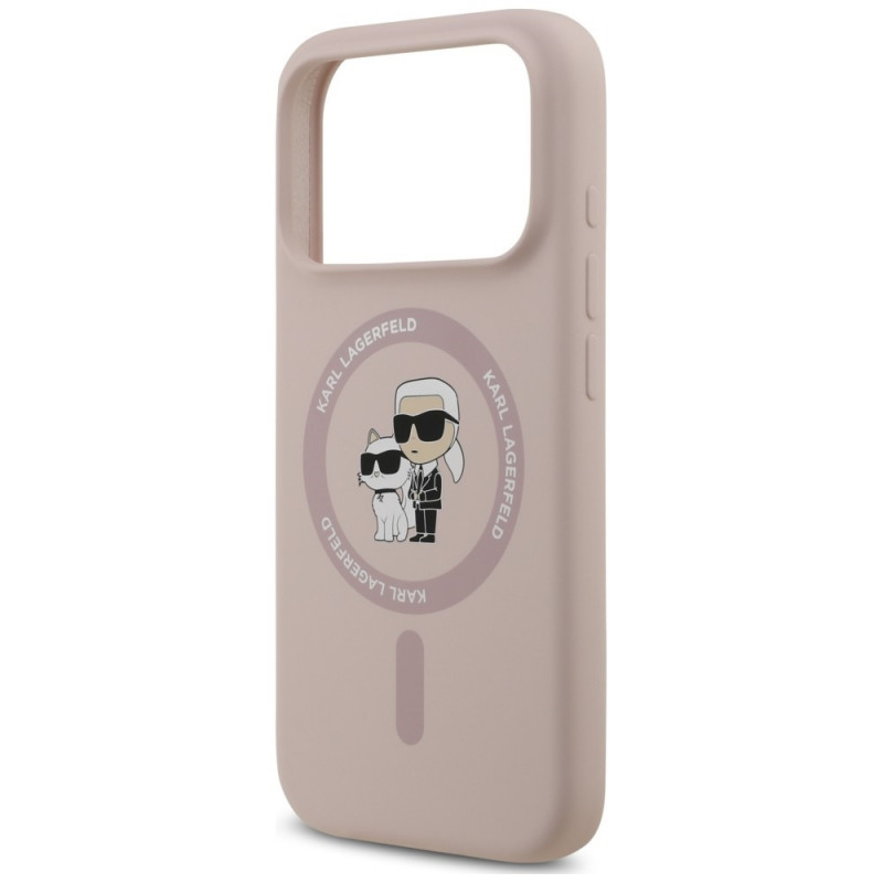 Karl Lagerfeld Silikon Karl&Choupette Ring MagSafe Hülle für Apple iPhone 18 Pro / 17 Pro, schwarz