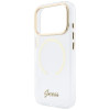 Guess IML Script Metal MagSafe Hülle für Apple iPhone 18 Pro / 17 Pro, transparent