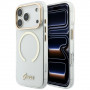 Guess IML Script Metal MagSafe Hülle für Apple iPhone 18 Pro Max / 17 Pro Max, transparent