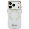 Guess IML Script Metal MagSafe Hülle für Apple iPhone 18 Pro Max / 17 Pro Max, transparent