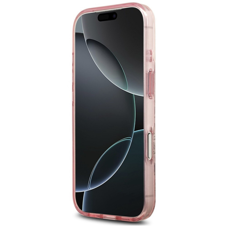 Guess IML Flower & Tonal Circle MagSafe Hülle für Apple iPhone 18 Pro / 17 Pro, pink