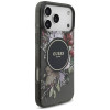 Guess IML Flowers Pearl Strap MagSafe Hülle für Apple iPhone 18 Pro Max / 17 Pro Max, schwarz