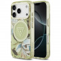 Guess IML Glitter Flowers Triangle MagSafe Hülle für Apple iPhone 18 Pro Max / 17 Pro Max, grün