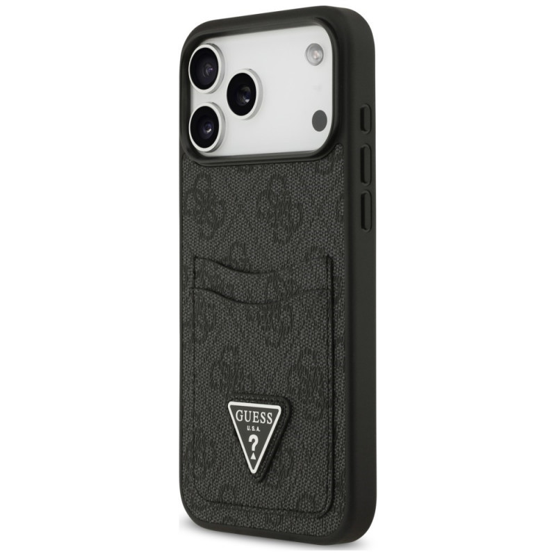 Guess 4G Double Card Triangle Hülle für Apple iPhone 18 Pro Max / 17 Pro Max, Schwarz