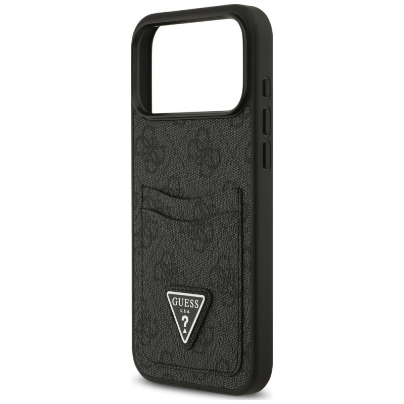 Guess 4G Double Card Triangle Hülle für Apple iPhone 18 Pro Max / 17 Pro Max, Schwarz