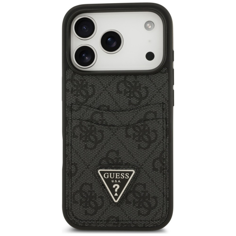 Guess 4G Double Card Triangle Hülle für Apple iPhone 18 Pro / 17 Pro, Schwarz