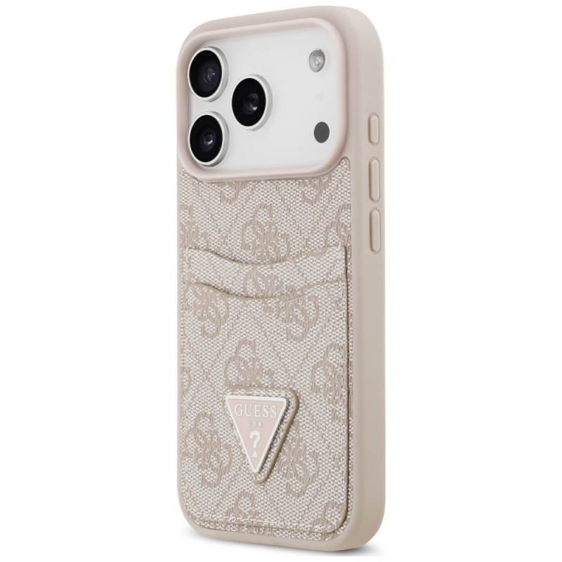 Guess 4G Double Card Triangle Hülle für Apple iPhone 18 Pro Max / 17 Pro Max, Pink