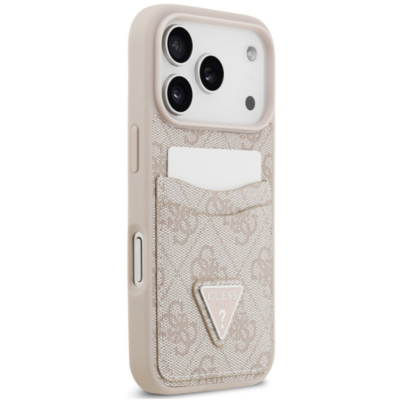 Guess 4G Double Card Triangle Hülle für Apple iPhone 18 Pro Max / 17 Pro Max, Pink