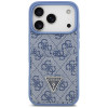Guess 4G Double Card Triangle Hülle für Apple iPhone 18 Pro / 17 Pro, Blau