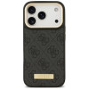 Guess 4G Logo Plate MagSafe Hülle für Apple iPhone 18 Pro / 17 Pro, Schwarz