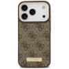 Guess 4G Logo Plate MagSafe Hülle für Apple iPhone 18 Pro / 17 Pro, Braun