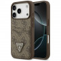 Guess 4G Double Card Triangle Hülle für Apple iPhone 18 Pro / 17 Pro, Braun