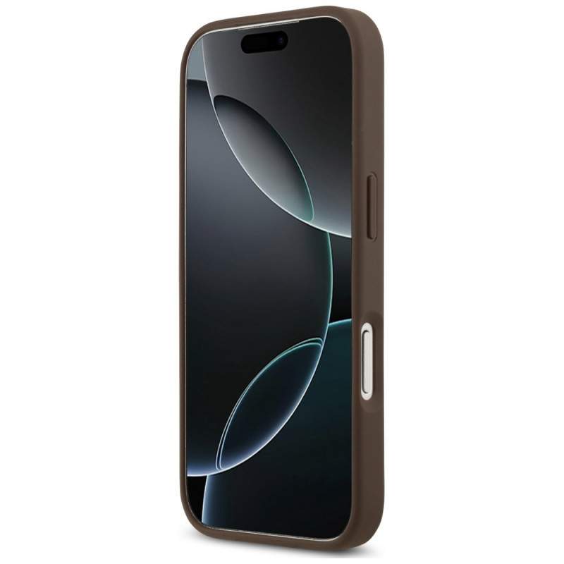Guess 4G Double Card Triangle Hülle für Apple iPhone 18 Pro / 17 Pro, Braun